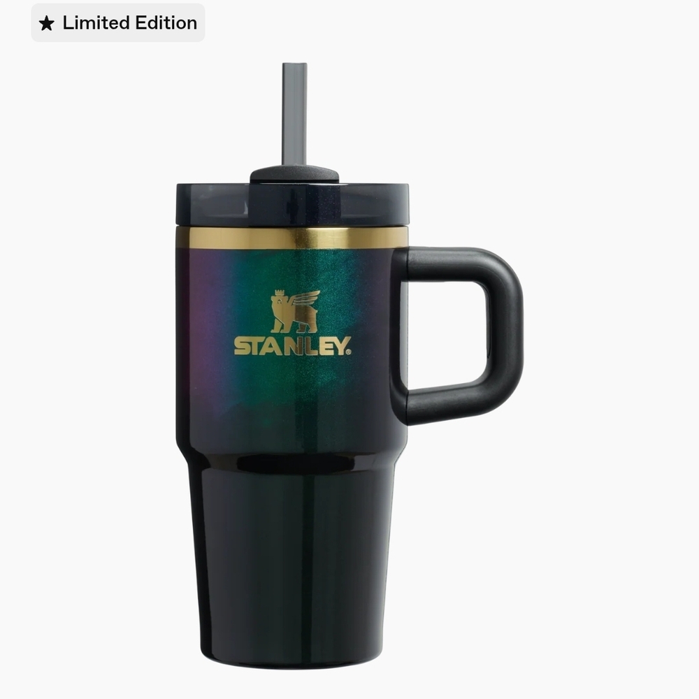 Stanley 20 oz. Wicked  Iridescent Green/Black & Gold Travel Mug with Handle